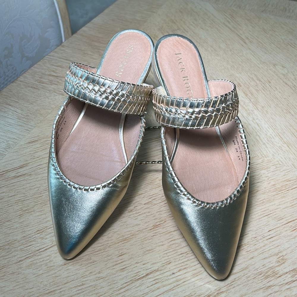 Jack Rodgers Gold Metallic Tinsley Pointed Mule (8)